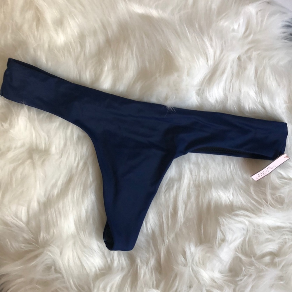 Victoria Secret Swim Navy Blue Thong Bottoms